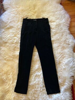 CHANEL Black Velvet Straight-Leg Trousers 38